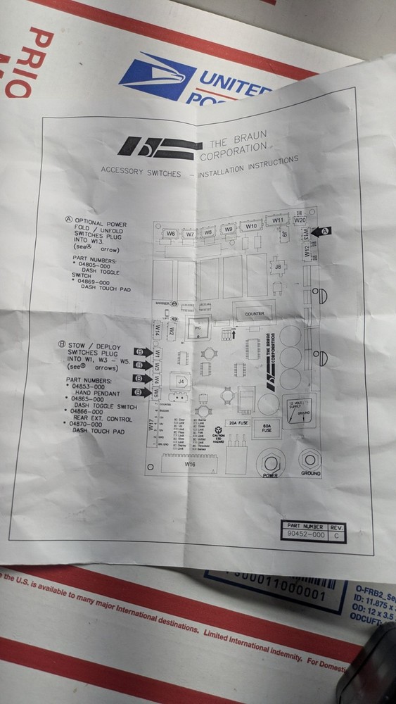 Braun Vangator 2 Hand Control, Hand Remote, Pendant. Never Installed.