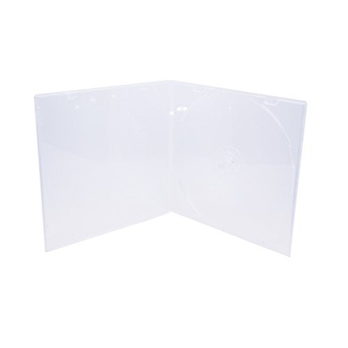 5.2mm Durable CD Case, Slim Single Disc Clear PP Poly Plastic Cases, 25 pack.