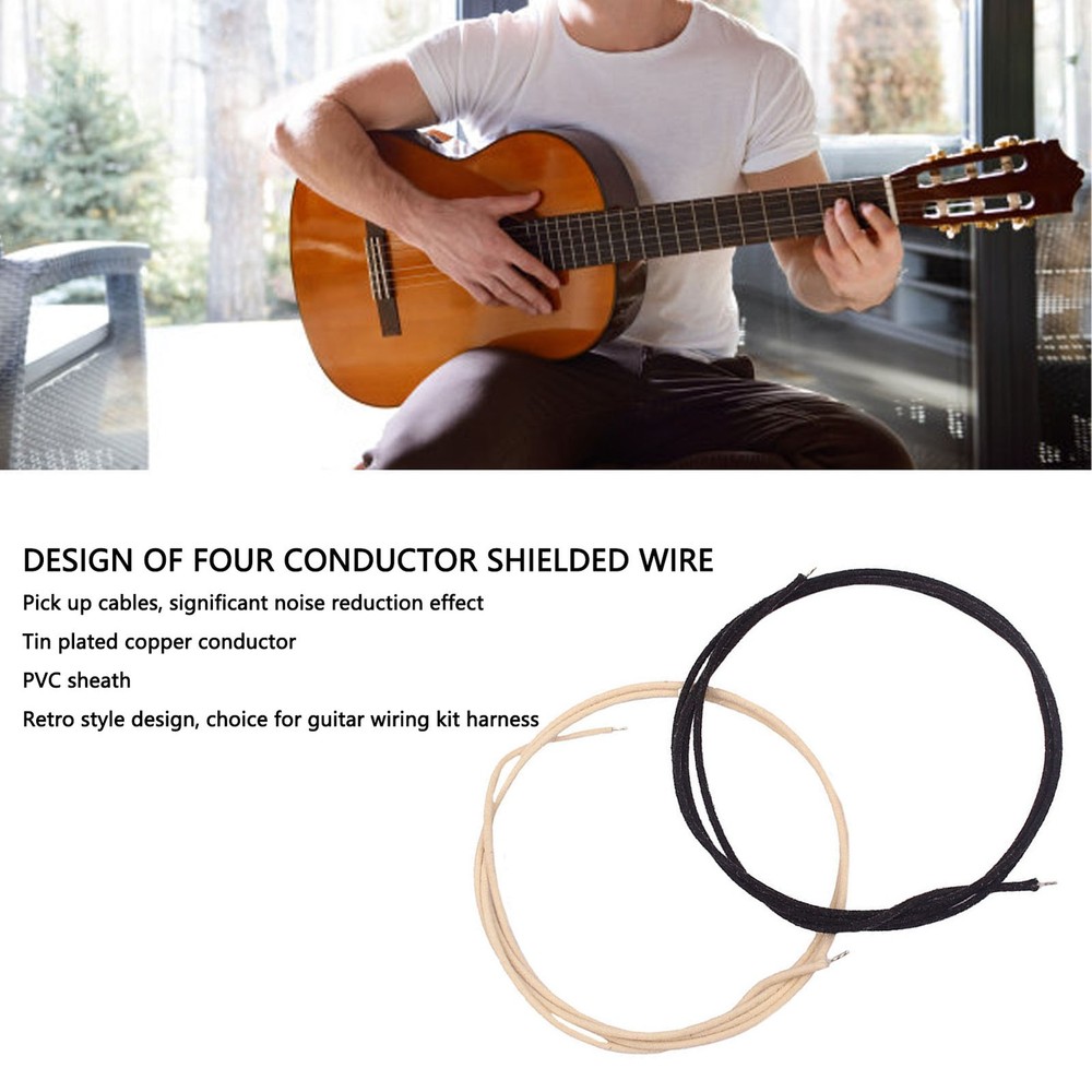 Black And White Single-core Copper Wire 1 Meter 2 Sets GU403