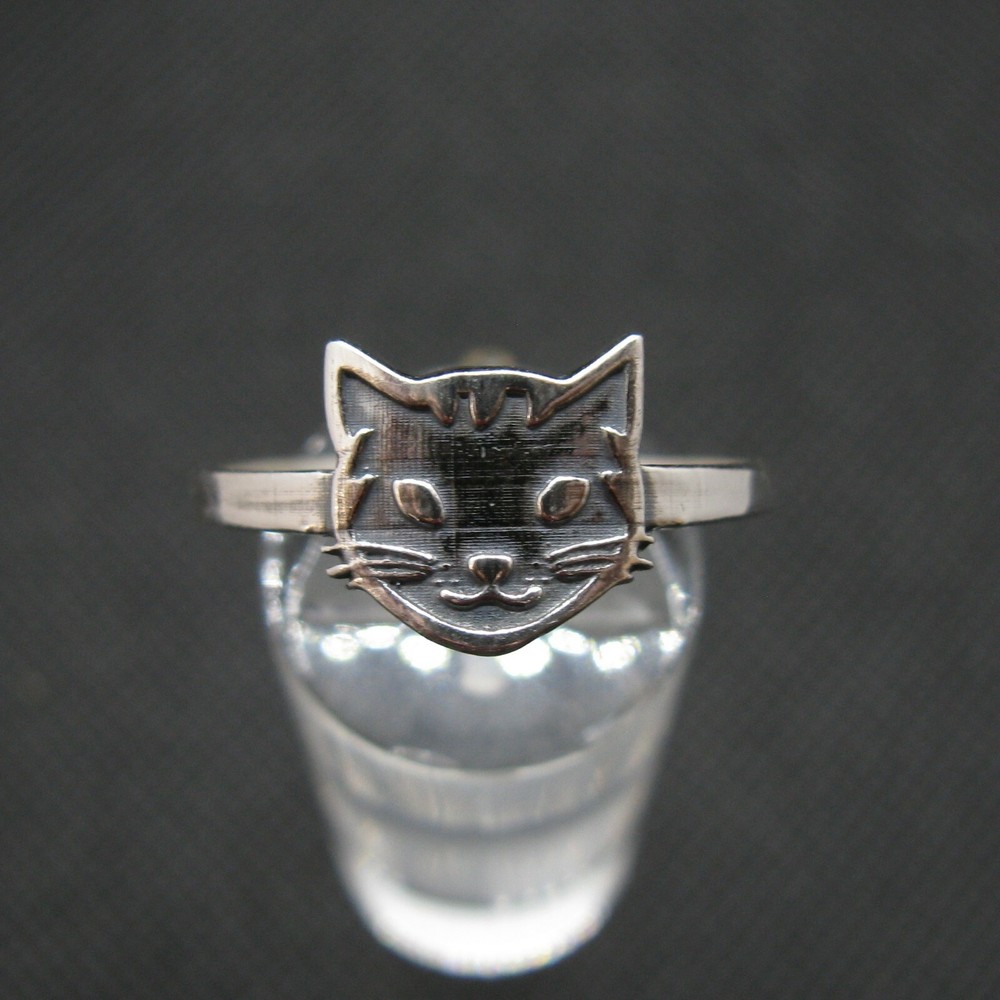 Handmade Sterling Silver Ring Cat Genuine Solid Stamped 925 Empress
