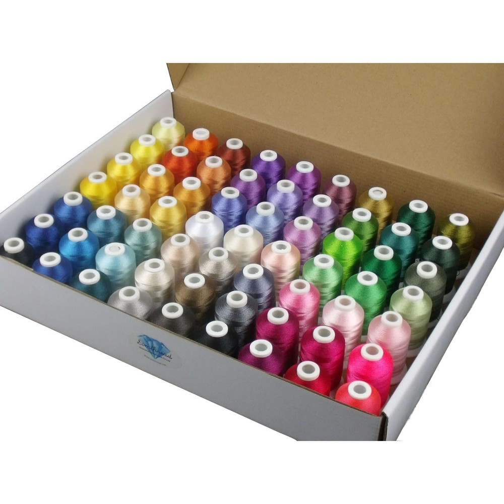 Simthread 63 Brother Colors Polyester Embroidery Machine Thread Kit 40 Weight...