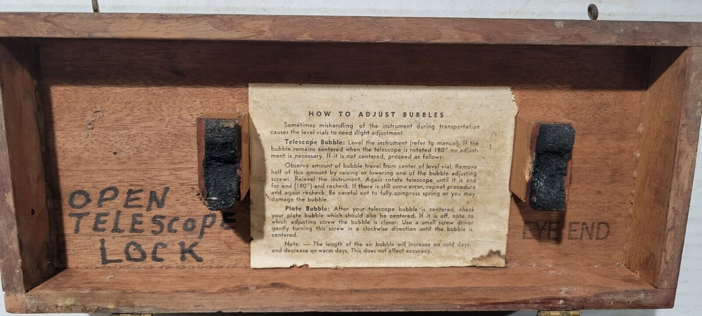 Berger Engineering Instruments Survey Level Boston, Mass Model #143 in Box