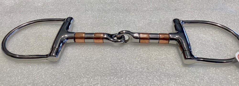 NICE Derby Copper Roller Dee Ring Stainless Steel Snaffle BIT Horse Tack 5”