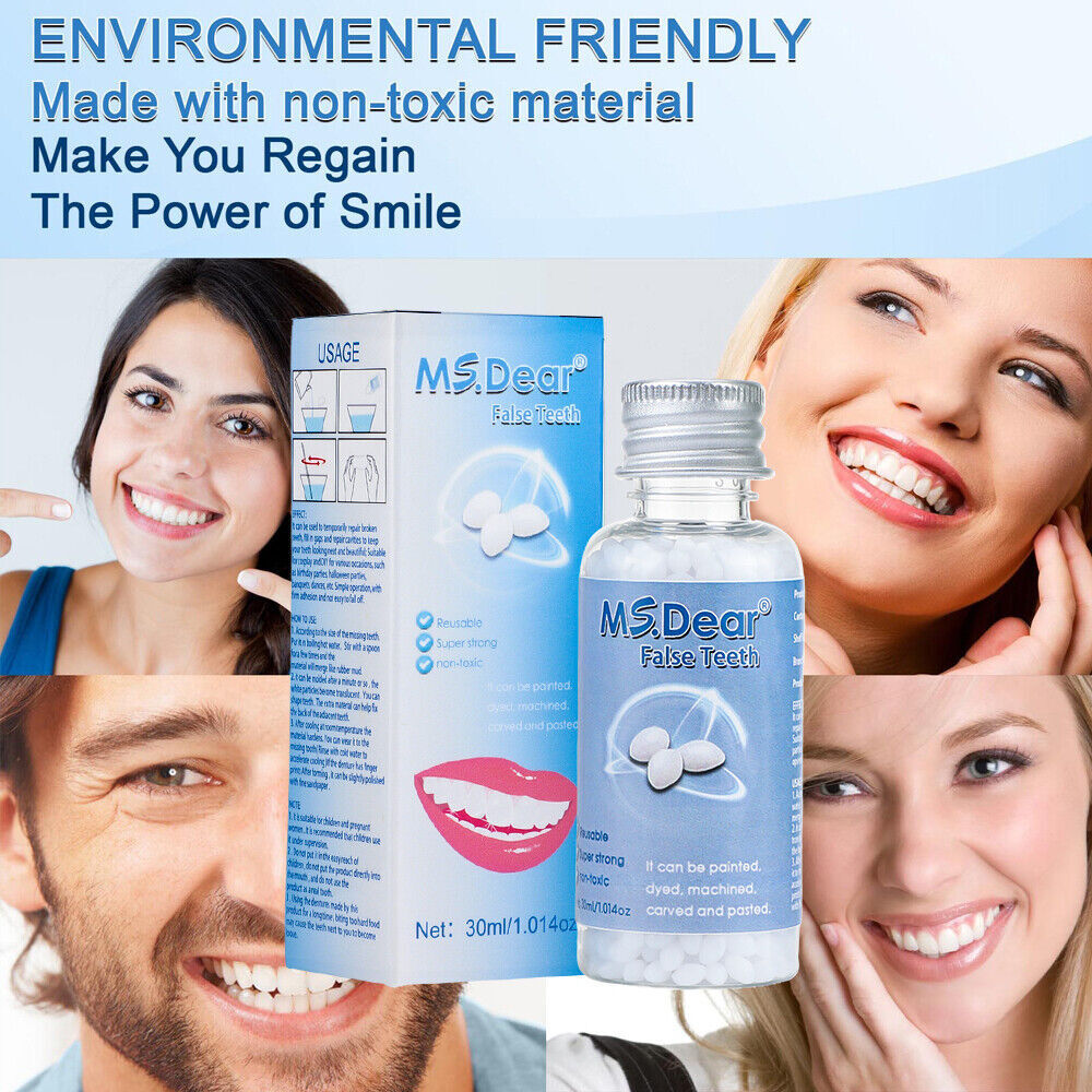 2× Tooth Repair Kit, Temporary Teeth Replacement Kit for Missing & Broken Teeth