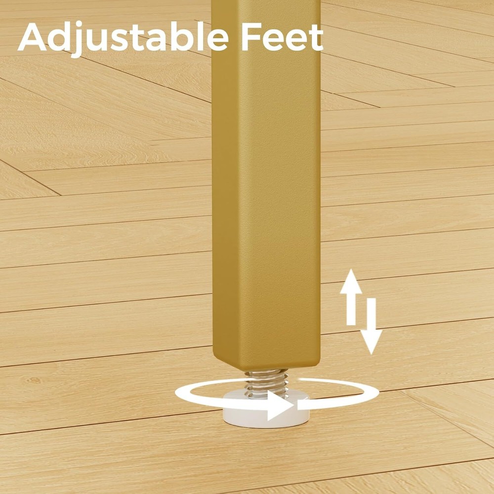 Glass coffee table, modern rectangular gold coffee table for living room