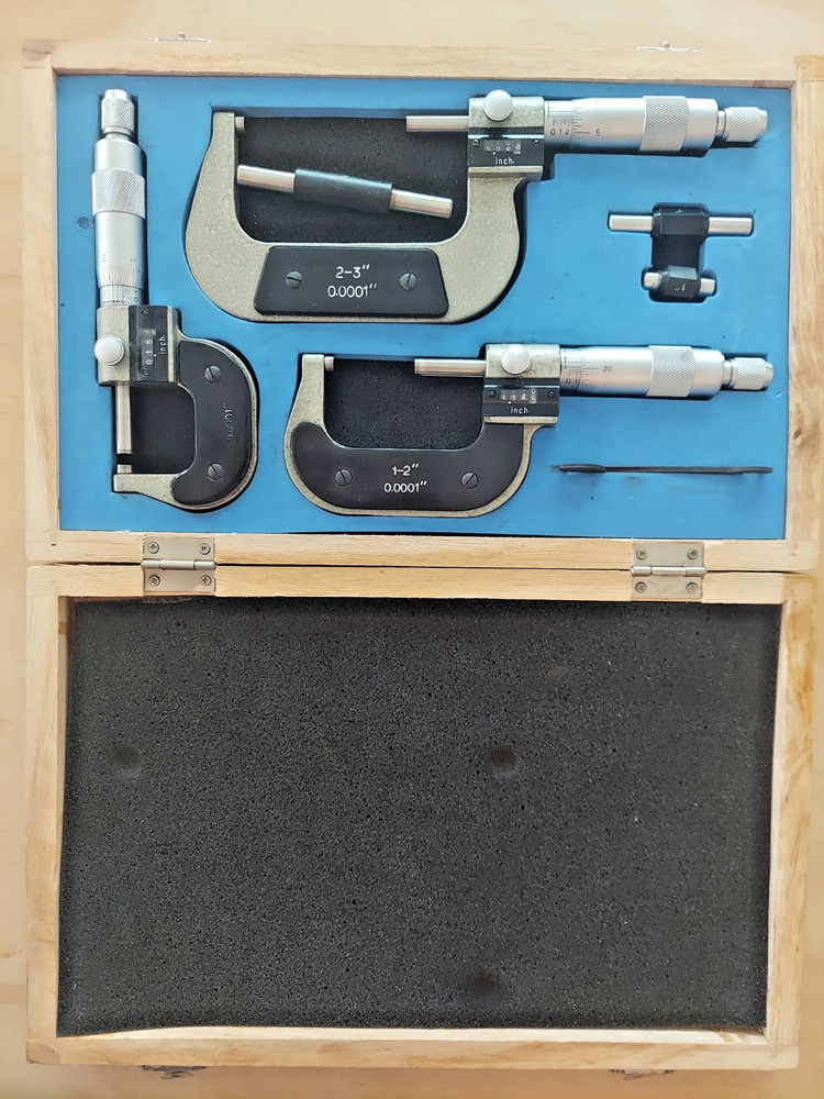 0-3" Digit Micrometer Set .0001 Res. Carbide Tipped Includes 2-3", 1-2", 0-1"