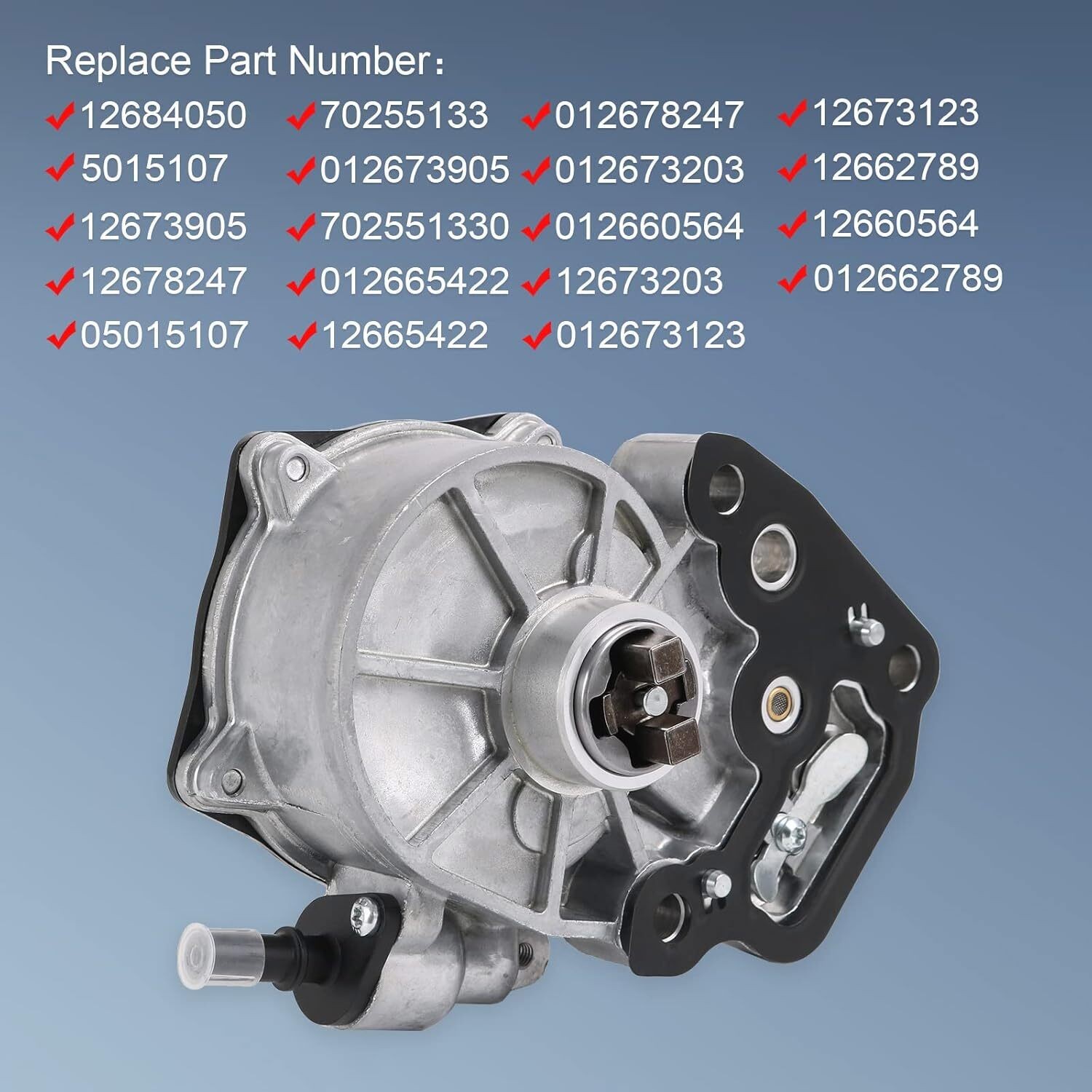 Vacuum Pump 12704586 for 2016-2022 Chevrolet Malibu Trax Spark Cruze 1.4L 1.5L