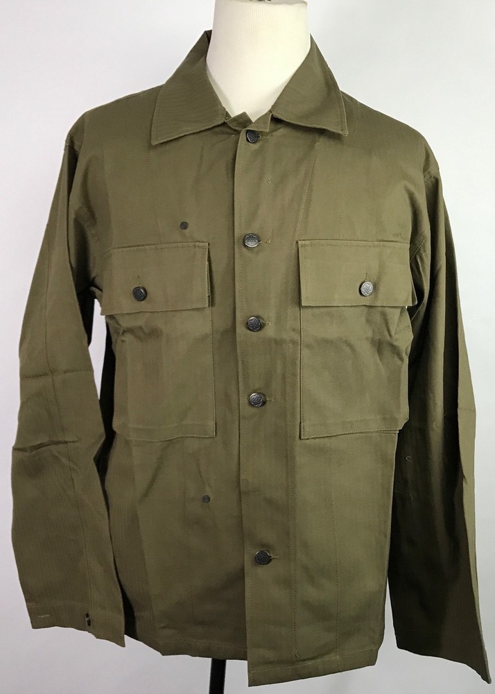 WWII US TYPE II HBT COMBAT FIELD JACKET-MEDIUM
