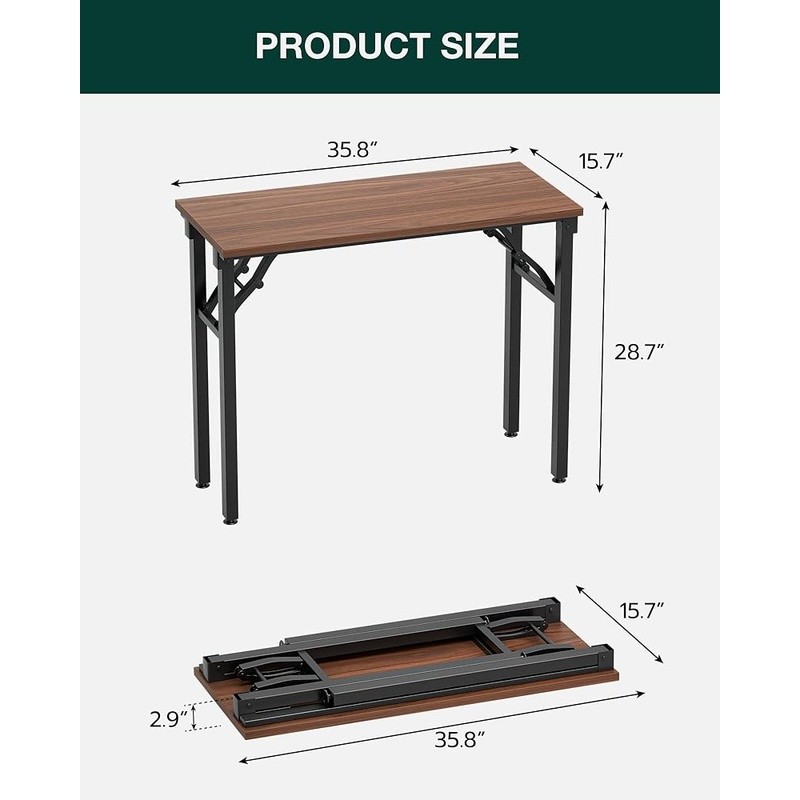 Folding Desk Compact No Tools Needed Easy Setup Heavy-Duty Stable Surface New