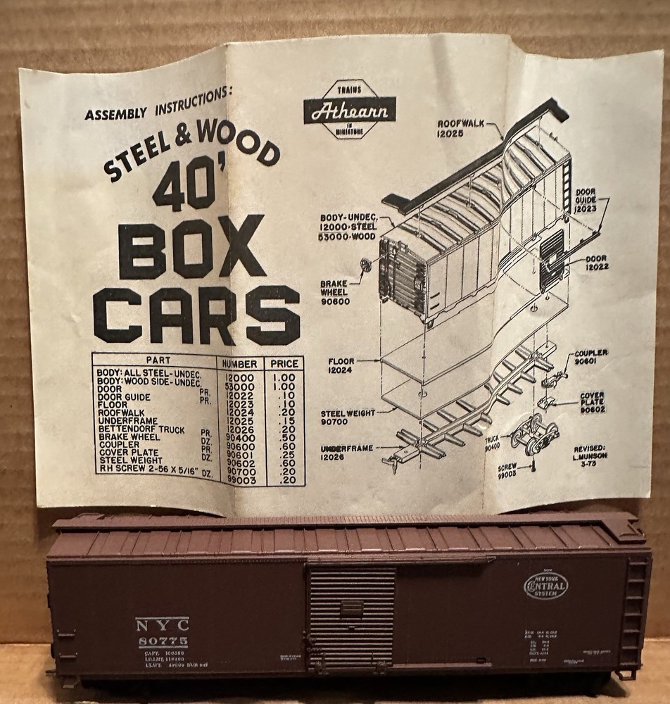 Athearn 40’ Box Car NEW YORK CENTRAL SYSTEM PLEASE READ DESCRIPTION.