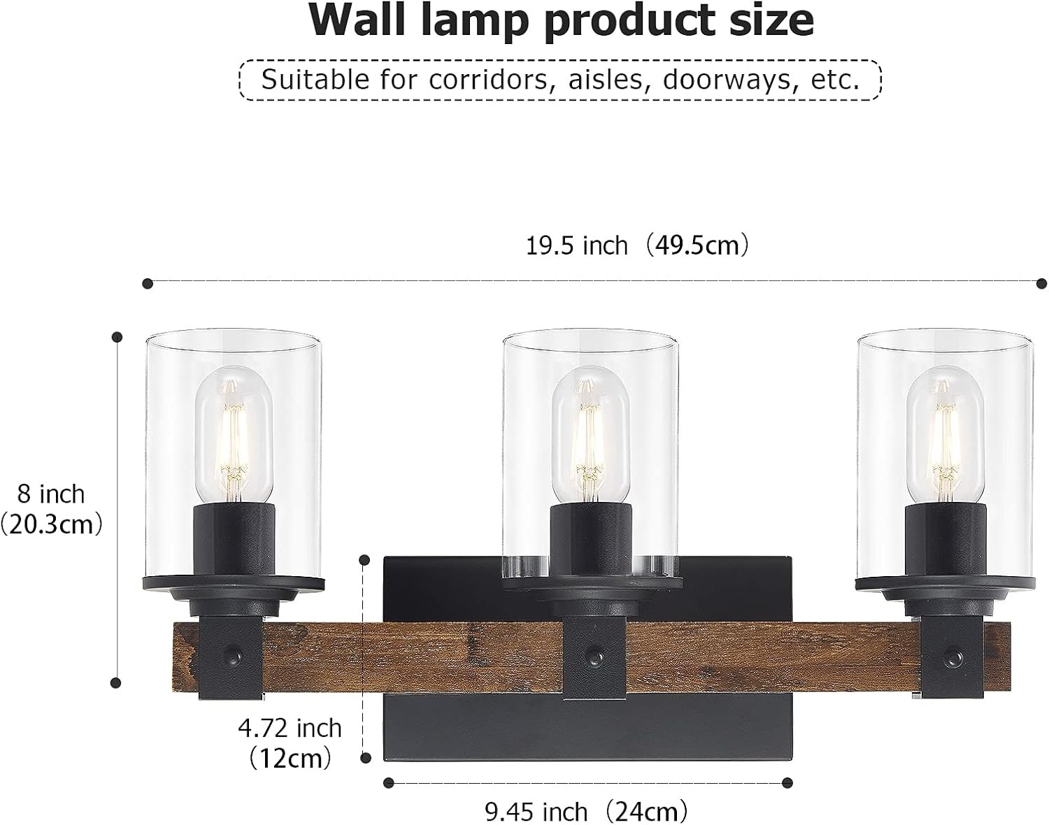 Vanity Lights for Bathroom Farmhouse Bathroom Light Fixtures 3/4/5-Light Black