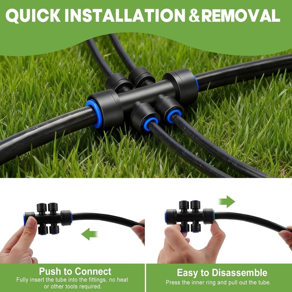 240FT Quick-Connect Drip Irrigation System, Automatic Garden Watering System Kit