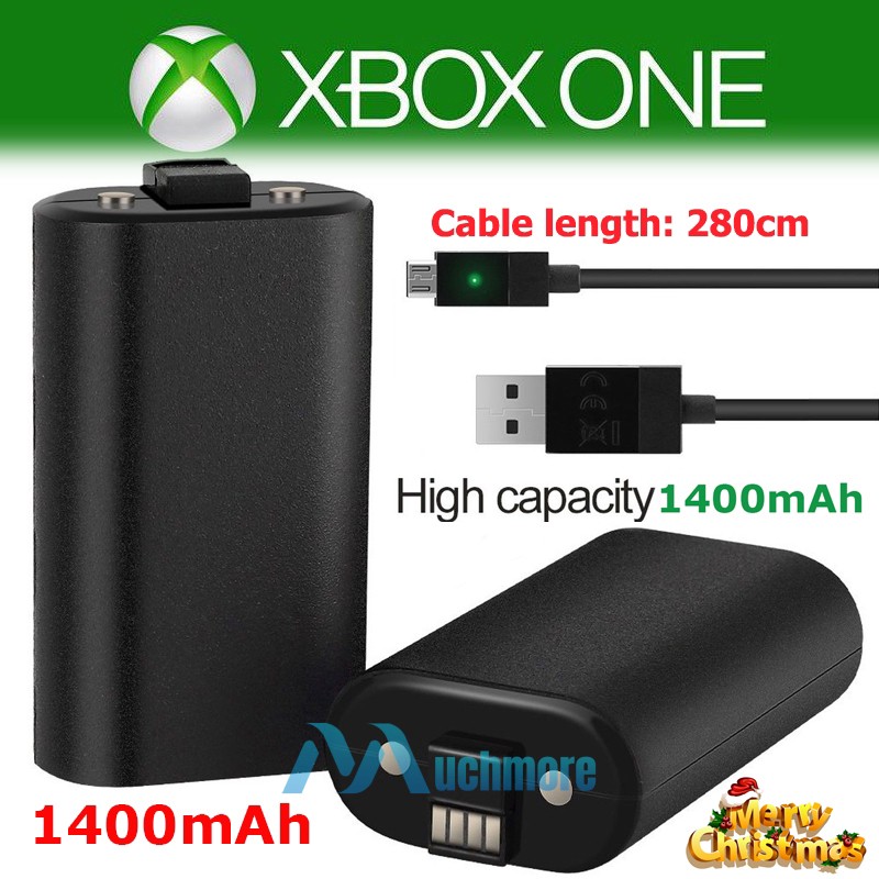 For XBOX One Controller 1400mAh Rechargeable Battery Pack w/ 9ft Charging Cable