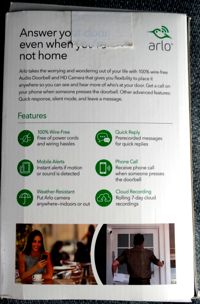 Arlo HD Camera plus Audio Doorbell wire free includes cloud recording