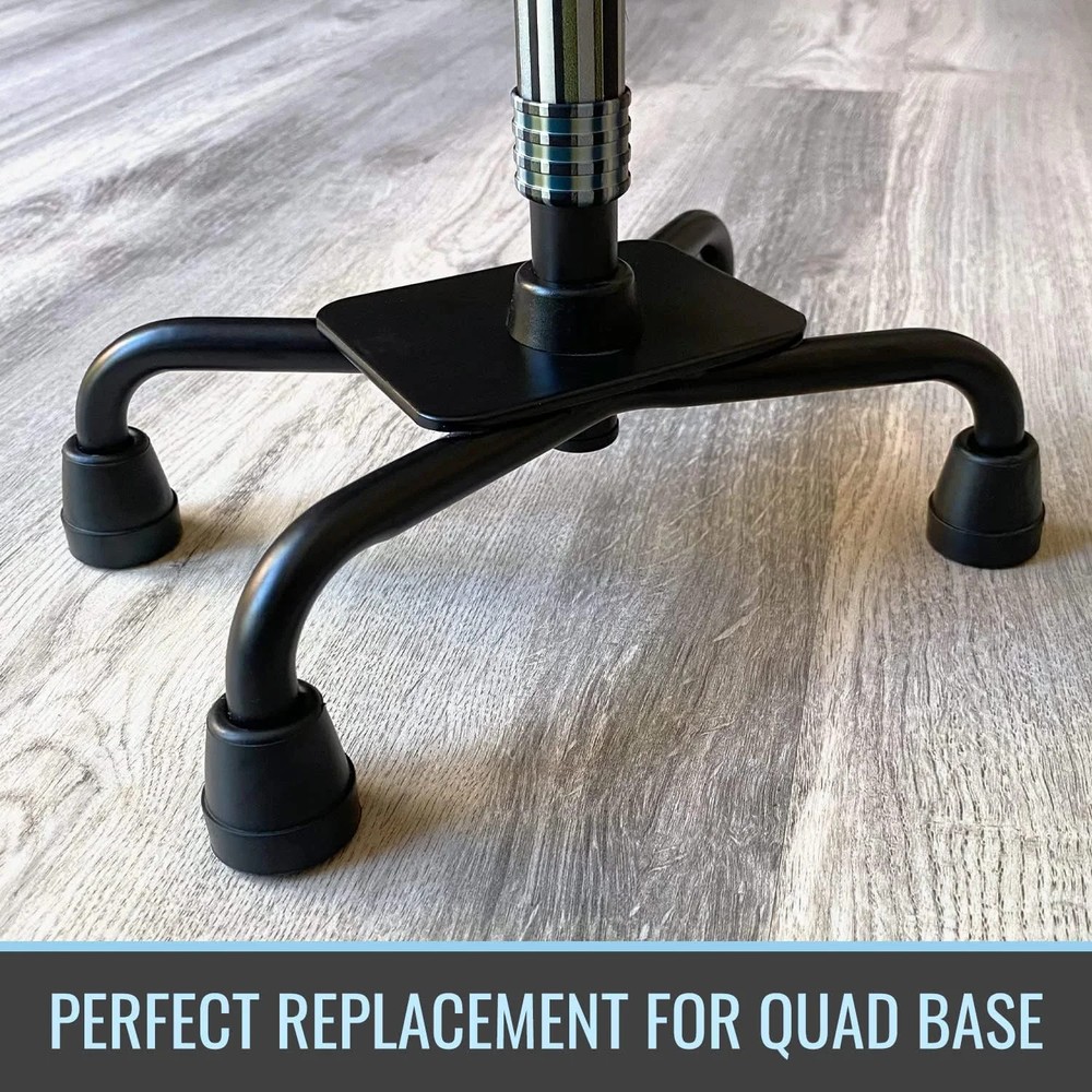 DMI Durable Replacement Quad Cane Tips, Extra Stability, No-Slip Grip, 1/2 Inch,