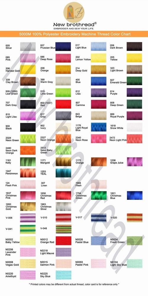 New brothreads - 40 Options- Various Assorted 5000M(5500Y), 3xBASIC COLOR 1