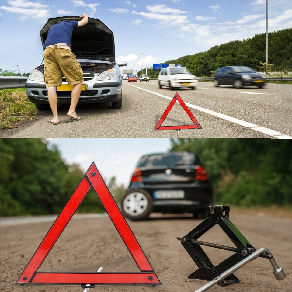 REFLECTIVE WARNING SIGN FORDABLE TRIANGLE CAR HAZARD BREAKDOWN EU EMERGENCY