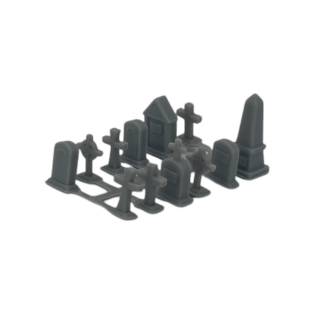 Graveyard Set (12pcs) Resin - N Scale - Gray