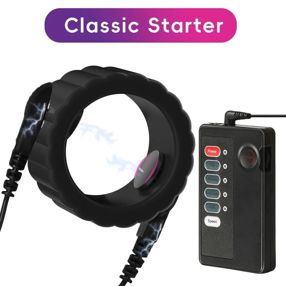 Electric Penis Extender Stretcher Sleeve Penis E-Stim Enhancer Enlarger Set NEW