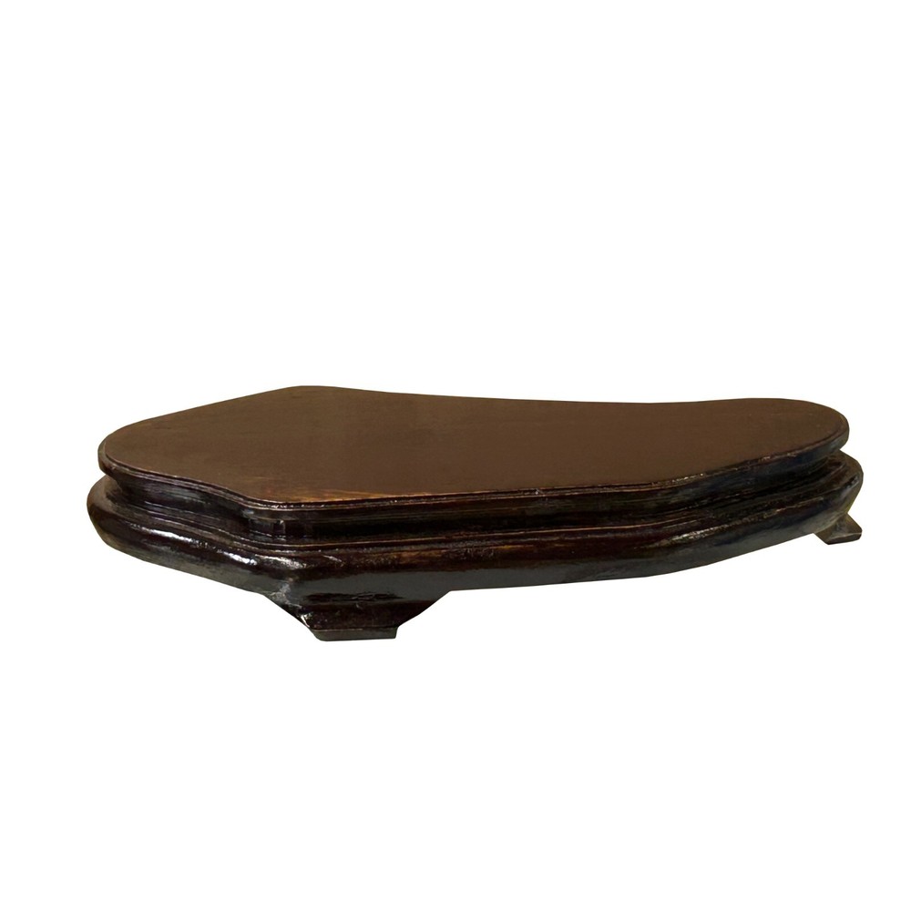 8" Dark Brown Wood Irregular Shape Display Stand Riser Easel ws4131