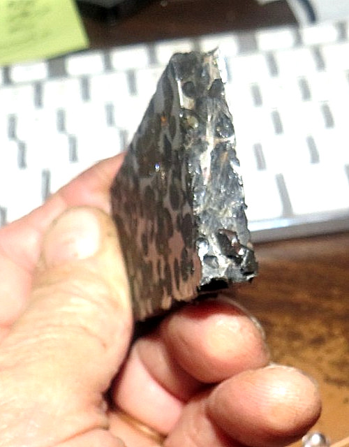 86 gm SERICHO pallasite Meteorite SLICE f/ Kenya stand olivine 6 sides