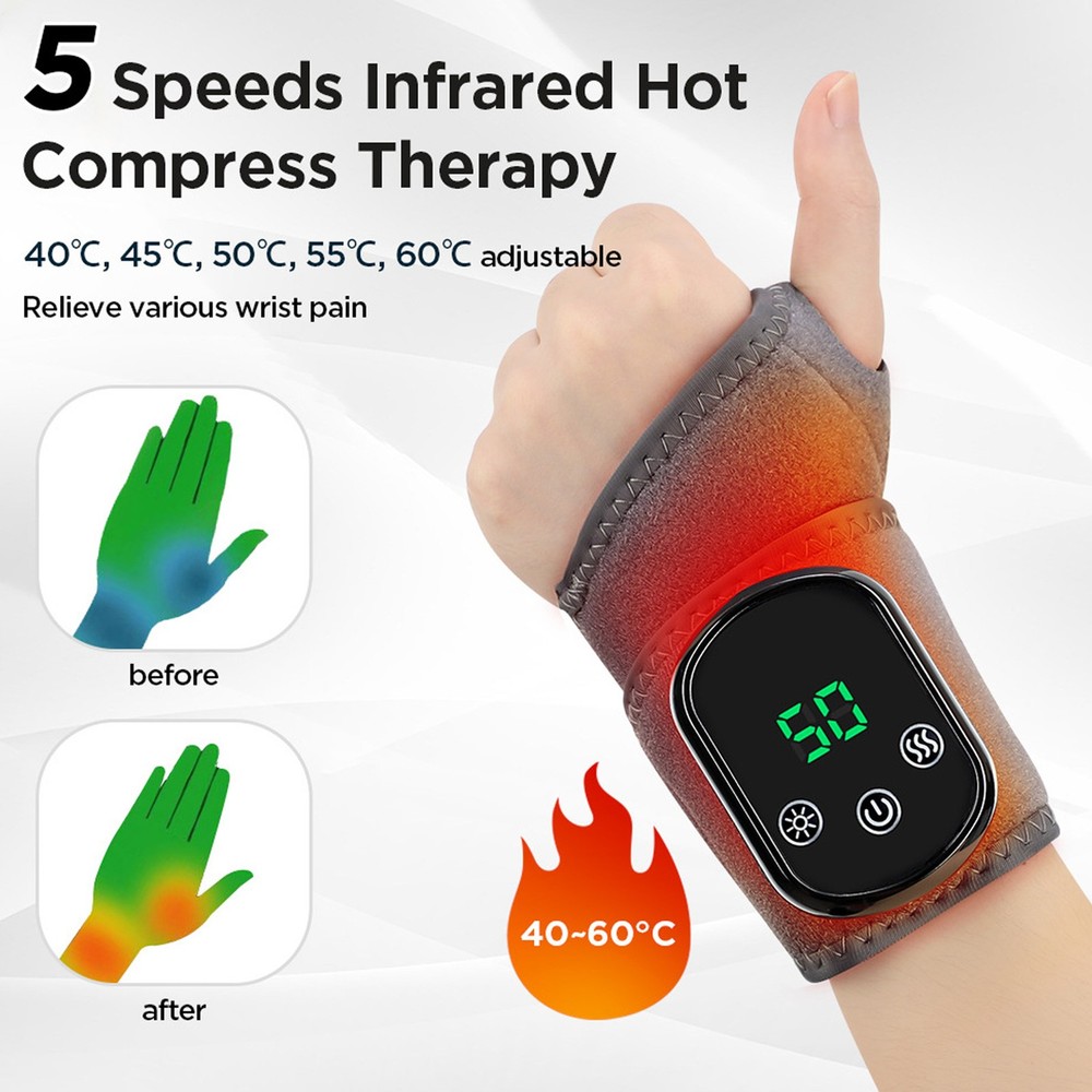 Wrist Heating Pad 3 Vibration Modes Massage Tools Cordless Heated Wrist