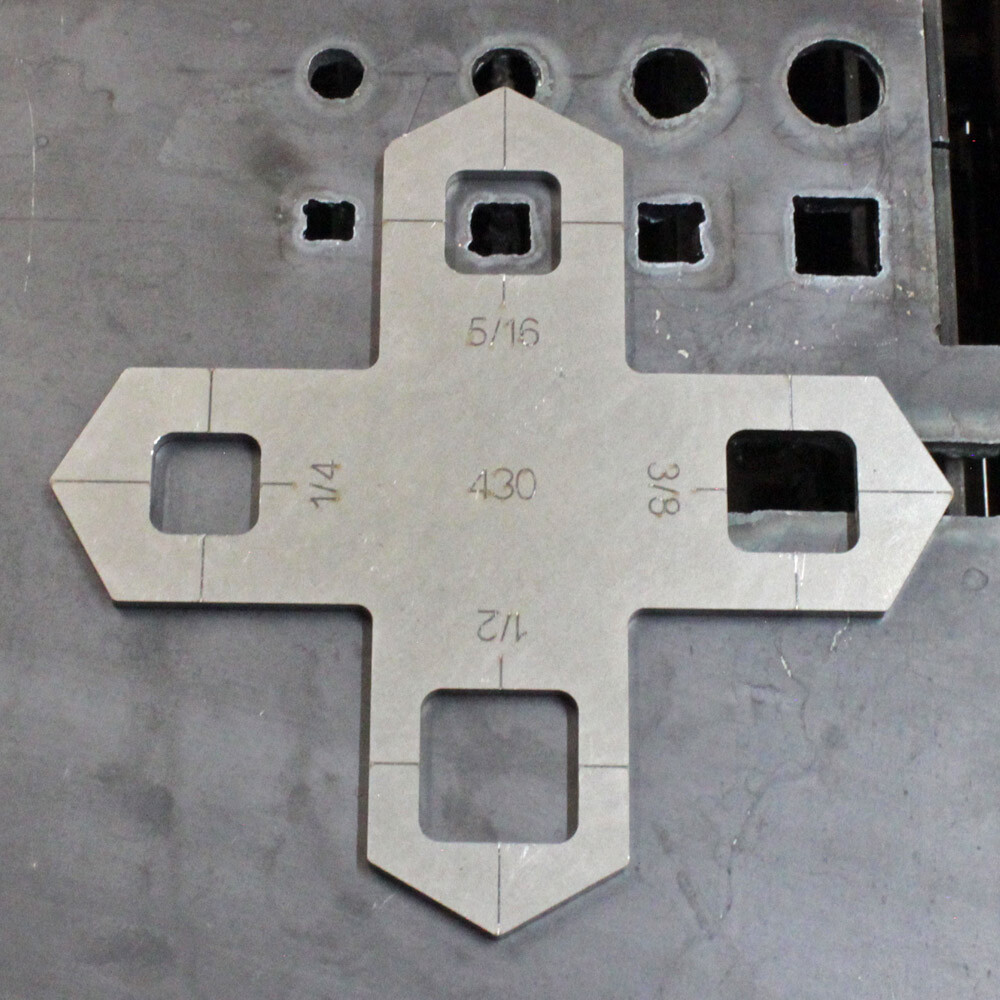 Plasma Stencil - Square Carriage Bolt Hole - Plasma Cutter Guide