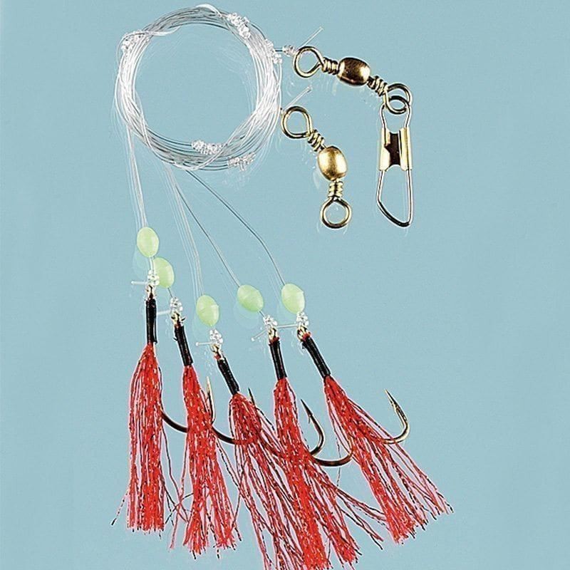 Fladen 5 Hook Red Spark Feathers Hook Size 1/0