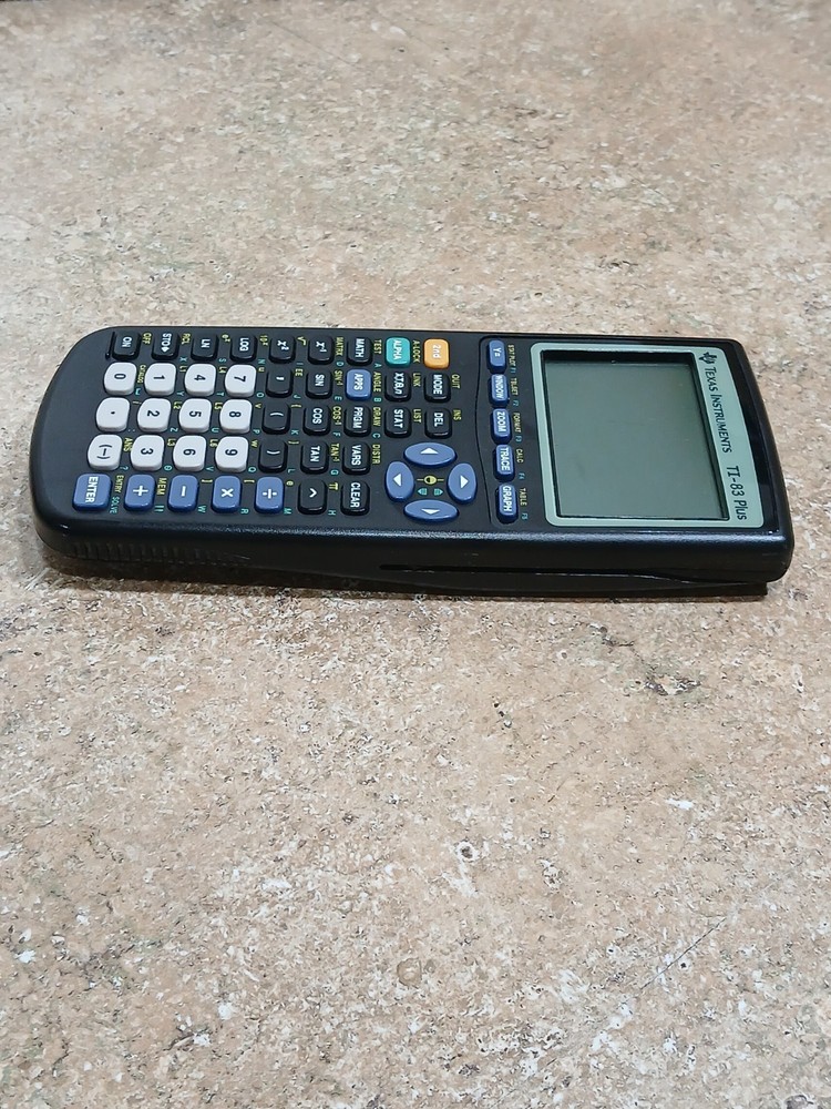TESTED Texas Instruments TI-83 Plus Graphing Calculator Cover Black Math Algebra