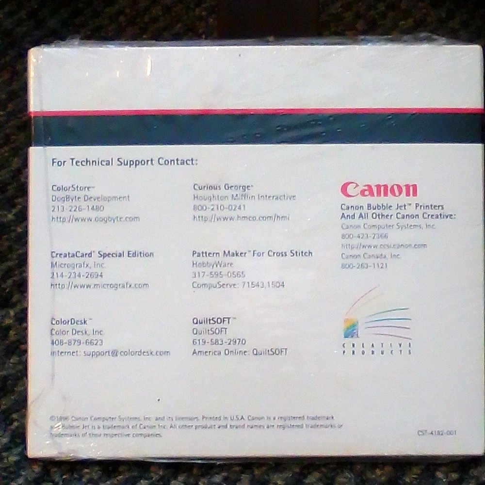 Vintage 1996 Canon Creative CD-ROM Windows Stationery Graphics Software