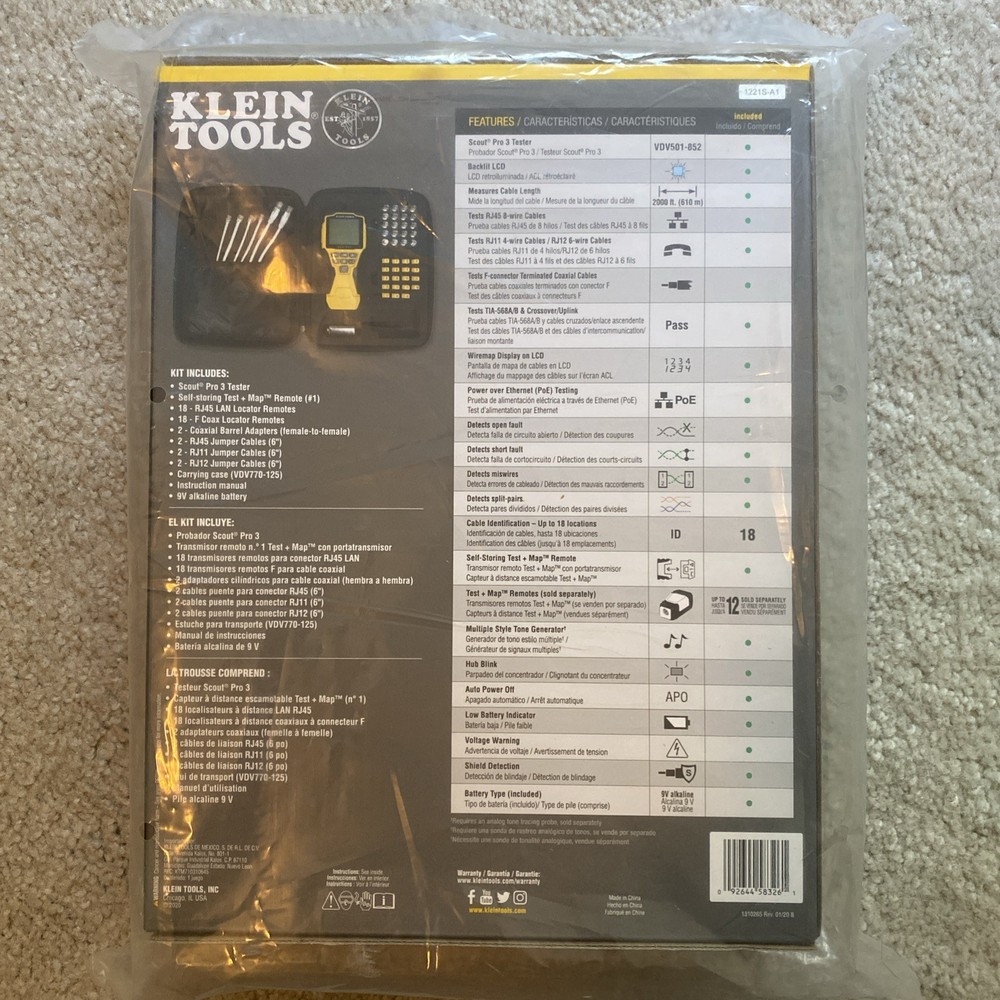 Klein Tools VDV501-852 Scout® Pro 3 Tester with Locator Remote Kit