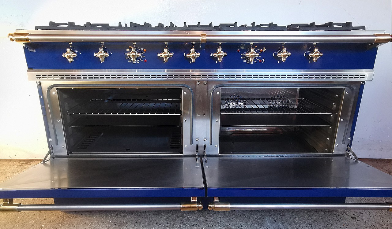 Lacanche Sully Range 55 5/16” in Blue & Brass 140cm