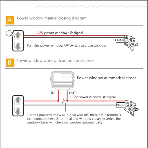 Power Window Closer Module, 12V Universal Auto Power Window Closer Roll Up