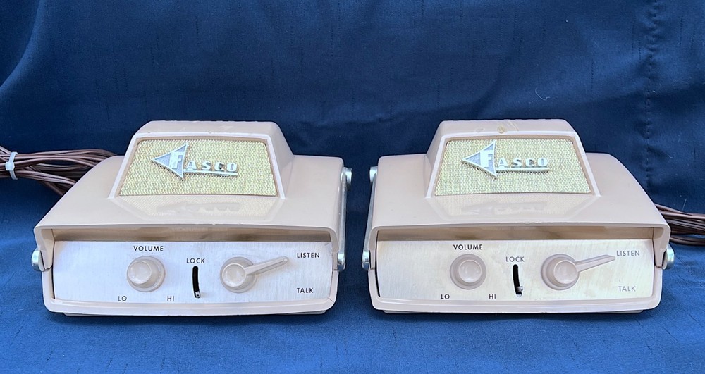 Pair Mid-Century Fasco Wireless Intercoms, Current Carrier Type, Jet Age Styling