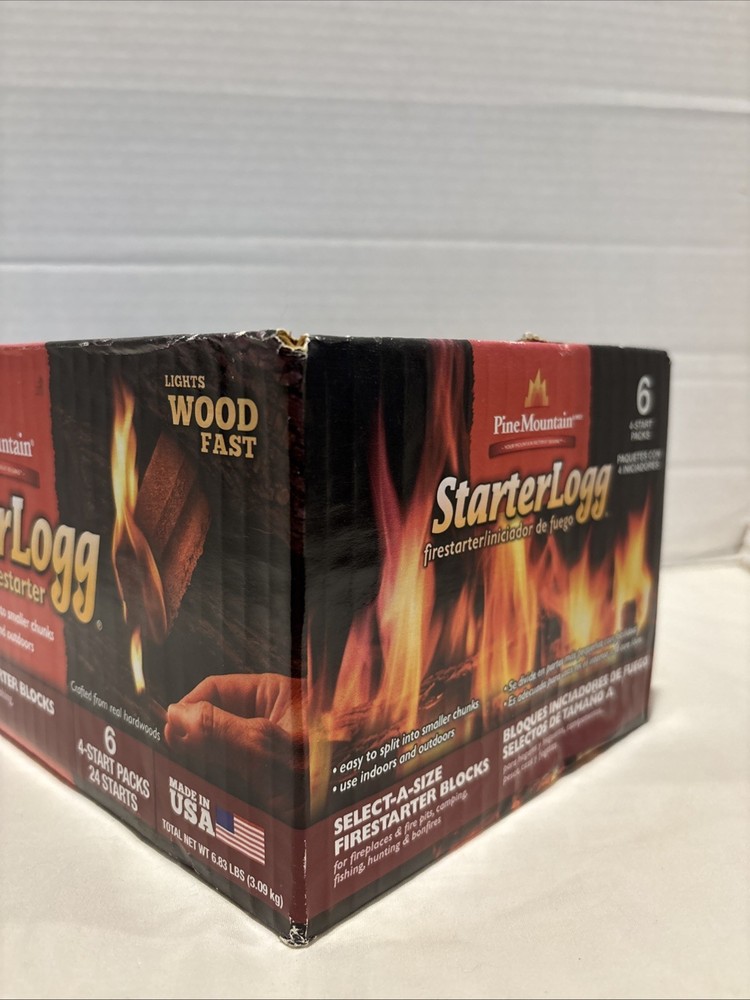 24Pc Starter Log Firestarter Fireplace Firelighter Fire Logs Wood Stove Campfire