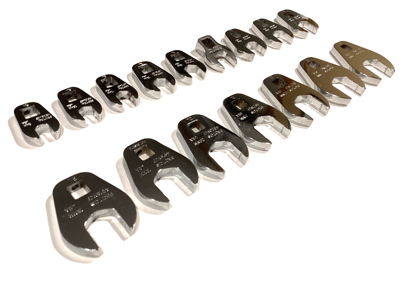 Proto And Snap On Tools USA Metric 16 Piece 3/8” Drive Crowfoot Wrench Set MINT