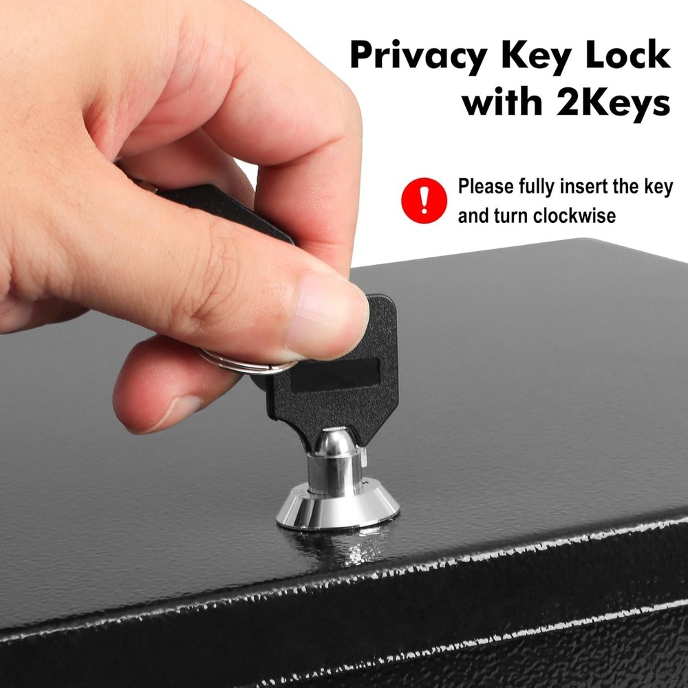 Fireproof Document Box with Key Lock, Small Lock Boxes for Personal Items, Fire