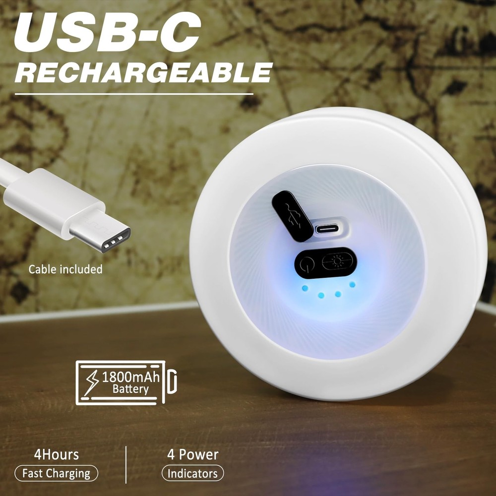 DIBMS 1-Pack Camping String Light w/Lamp, 32.8FT Rechargeable Waterproof LED ...