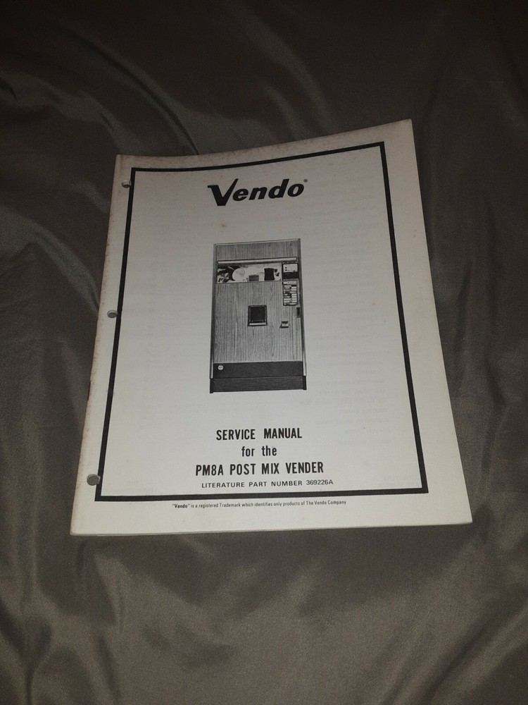 1972 Vendo PM8A Vender Service Manual