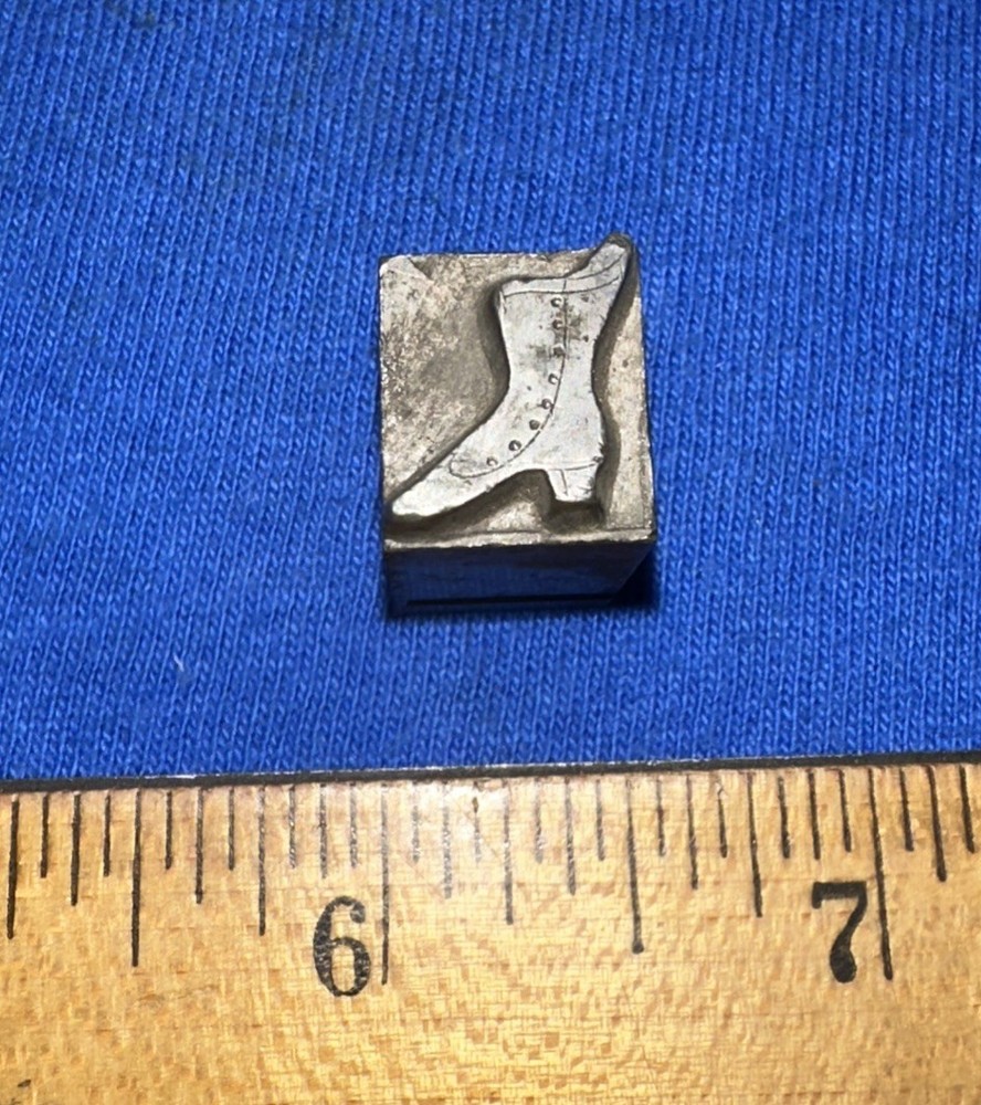 Printing Block “ Womans Boot “ Lead Block Old Boot