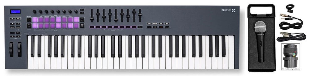 Novation FLkey 49 Key MIDI Keyboard Controller for FL Studio+Microphone