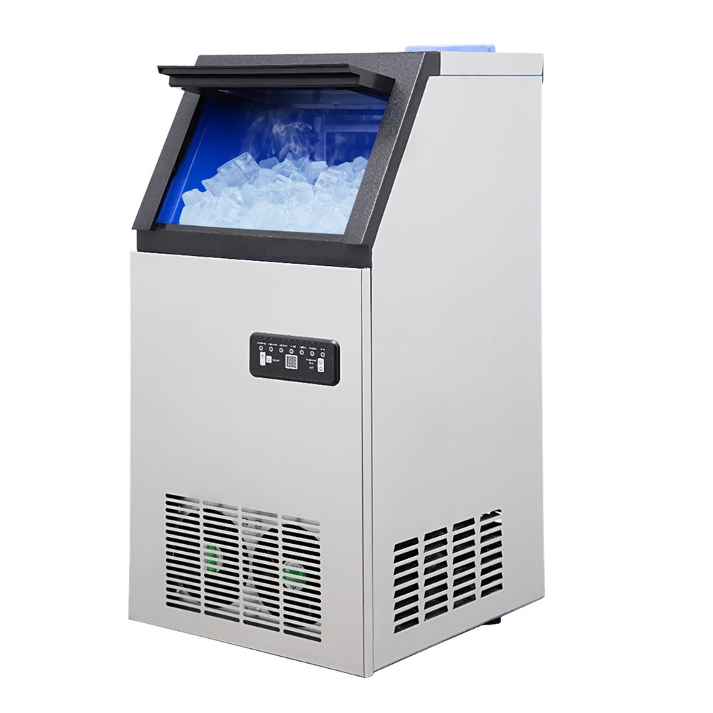 Commercial Ice Maker, 120lbs/24 Hours, Ice Maker Machine with 24lbs Storage Bin