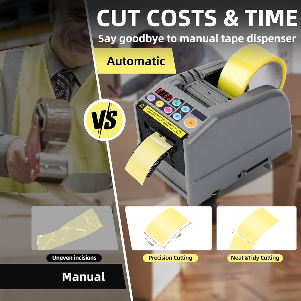 Efficient 39.9-Inch Automatic Tape Dispenser with Safety and Memory Features