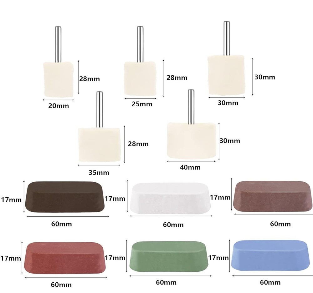 19 Pc Buffing Wheel Drill Kit with Polishing Compound