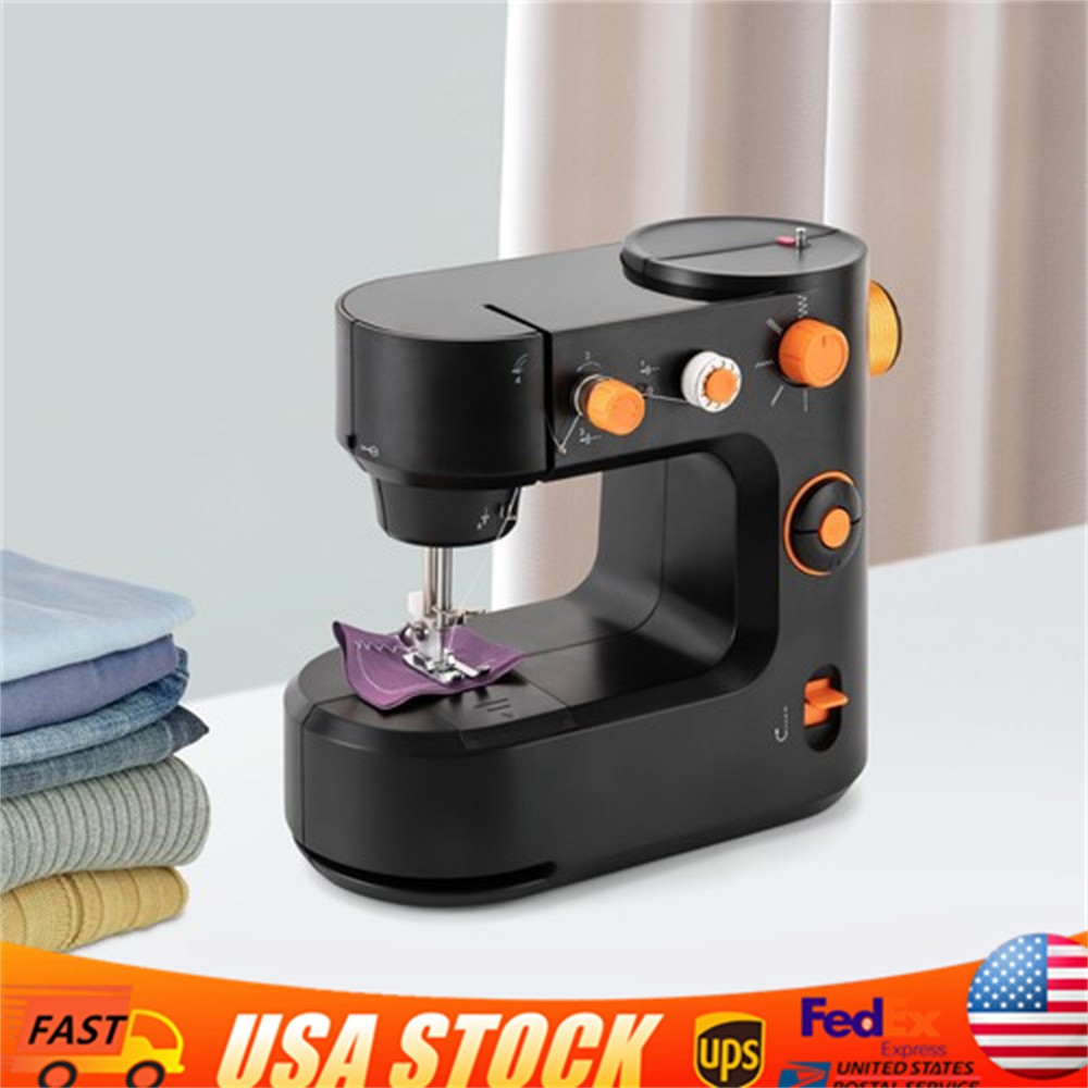 Black Mini Sewing Machine for Beginner Dual Speed Portable Sewing Machine