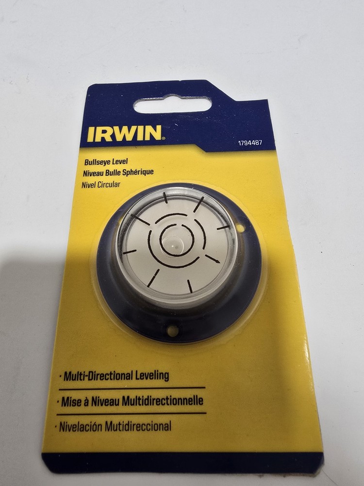 3- IRWIN BullsEye LEVEL Circular Round Shape 1794487 Multi Directional Leveling