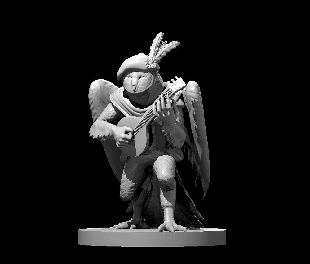 Owlin Owlfolk Bard 28mm Scale DND D&D Tabletop Mini