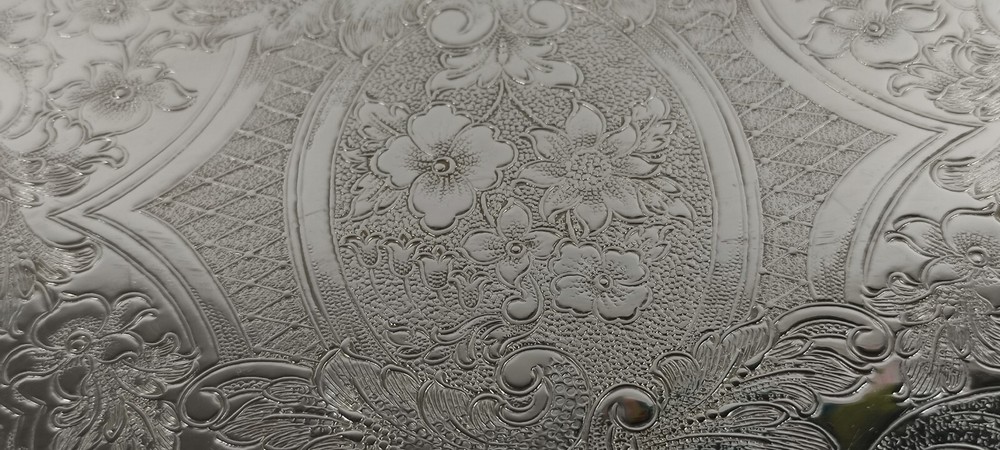 Antique Sheffield Silver Plated Serving Tray Seashell Scrolls Rococo No Monogram