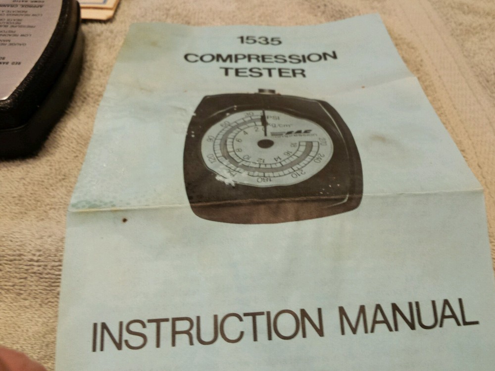 RAC Rotating Dial IC Engine Compression Tester Model 1535 Original Box USA