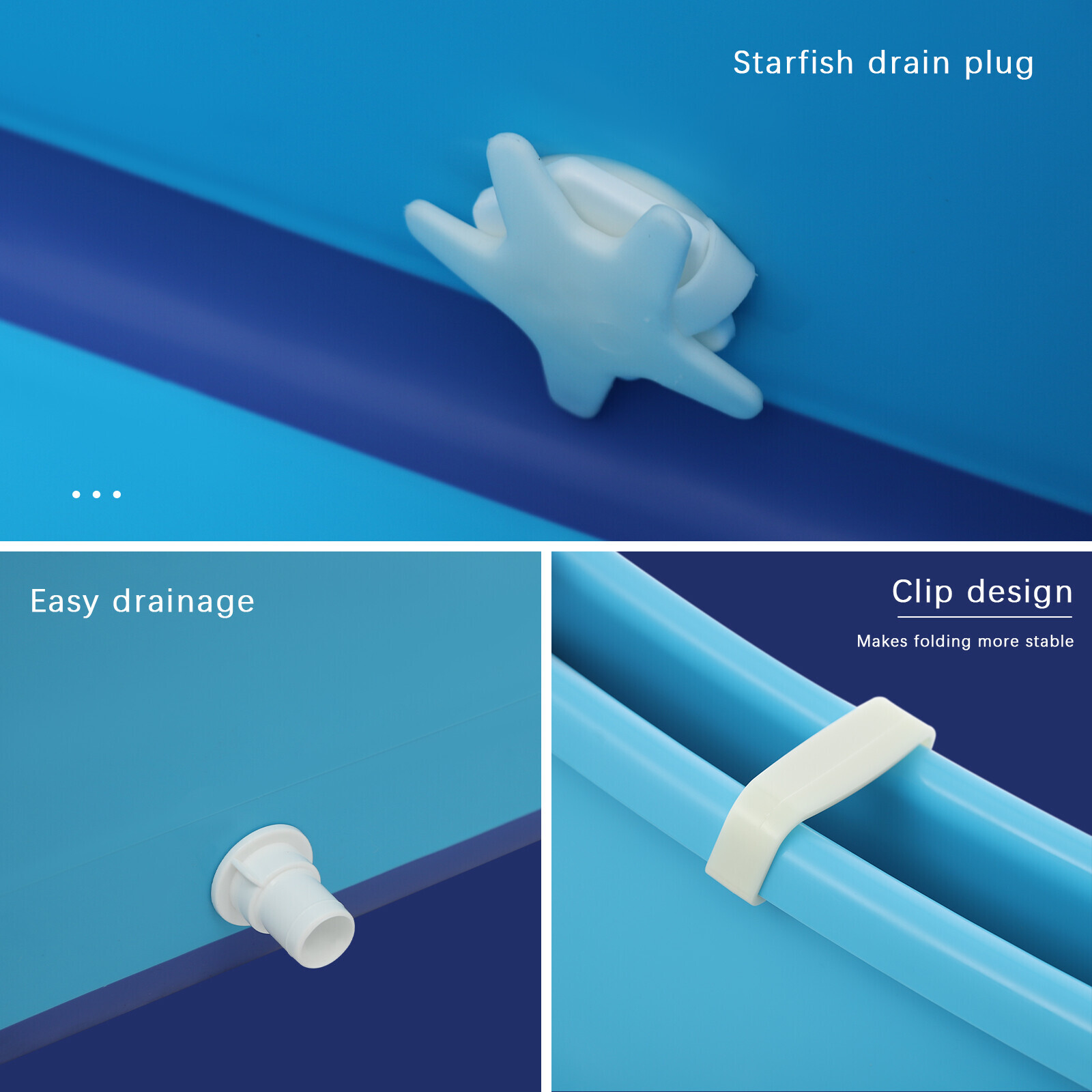 Portable Foldable Bathtub, Collapsible Children's Bathtub for Children Blue